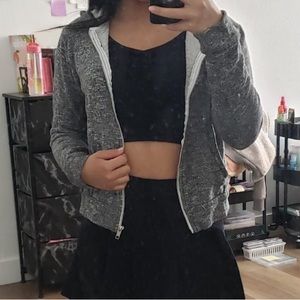 Speckled Gray Zip Up Jacket